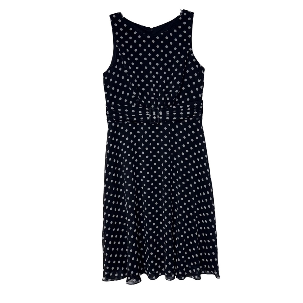 MSK‎ Polka Dot y2k Dress Womens 10  Polyester Chiffon A-Line Sleeveless